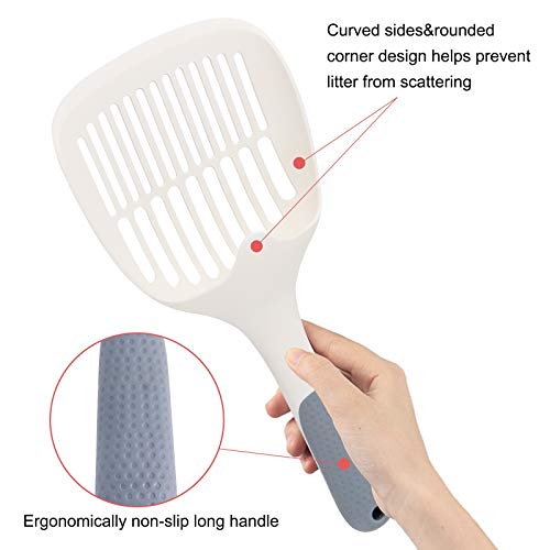 HONZUEN Pala Arenero Gato de Plástico, Pala Arena Gatos con Mango Antideslizante, Durable Cat Litter Scoop Pala Recoge Cacas Gato para el Gatito del Gato del Animal Doméstico