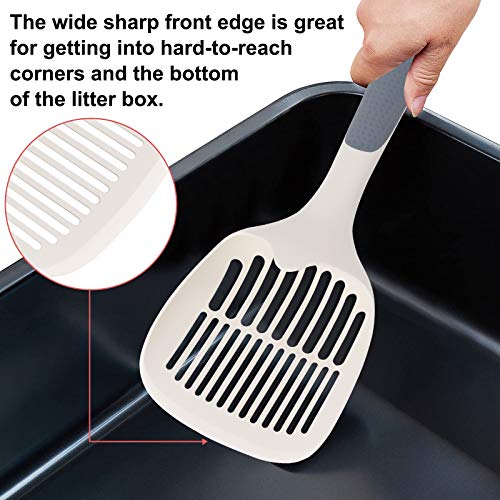 HONZUEN Pala Arenero Gato de Plástico, Pala Arena Gatos con Mango Antideslizante, Durable Cat Litter Scoop Pala Recoge Cacas Gato para el Gatito del Gato del Animal Doméstico