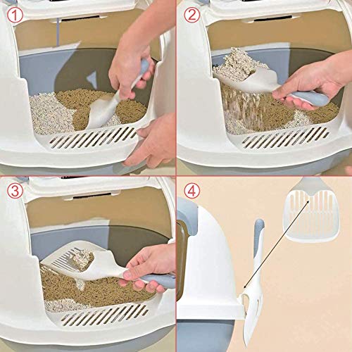 HONZUEN Pala Arenero Gato de Plástico, Pala Arena Gatos con Mango Antideslizante, Durable Cat Litter Scoop Pala Recoge Cacas Gato para el Gatito del Gato del Animal Doméstico