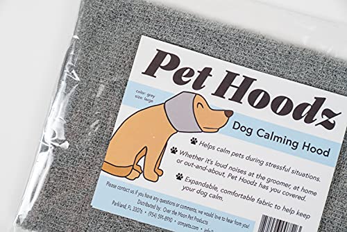 Hoodz para perros - Ansiedad, Grooming, orejeras, protección para los oídos de perro, calmante, compresión de oídos, sudadera con capucha para mascotas (grande, gris)