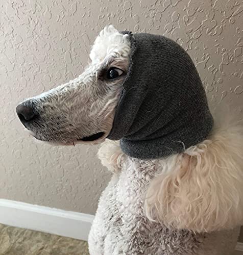 Hoodz para perros - Ansiedad, Grooming, orejeras, protección para los oídos de perro, calmante, compresión de oídos, sudadera con capucha para mascotas (grande, gris)