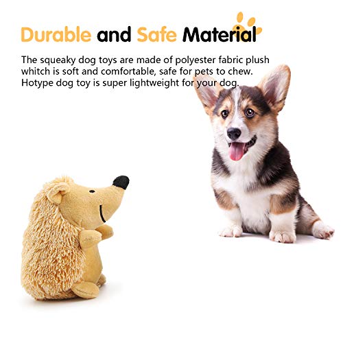 Hotype Juguete para Perro Juguetes Chirriantes, Duraderos Juguetes de Peluche para Perros Pequeños, Masticar Juguete de Entrenamiento, para Perros de Raza Pequeña/Mediana - Erizo