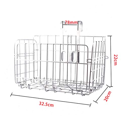 HQPCAHL Cesta para Bicicletas Plegables Cesta De Bicicleta De Montaña Bicicleta Cesta Colgante Delantera Y Trasera Cesta Elástica,Plata