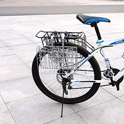 HQPCAHL Cesta para Bicicletas Plegables Cesta De Bicicleta De Montaña Bicicleta Cesta Colgante Delantera Y Trasera Cesta Elástica,Plata