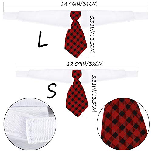 HRP Corbata Formal del Gato Perro Perrito Gatito Ajustable para Mascotas (L, Grid-Dark Red)