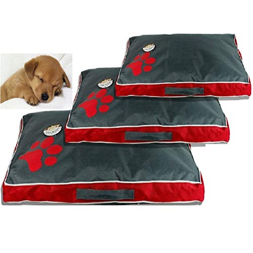 huahuajia Empapadores para Perros Grande Cama Gatos Barato Caseta Perros A Prueba De Mordeduras For Gros Chien Chiot Chats Red,Large