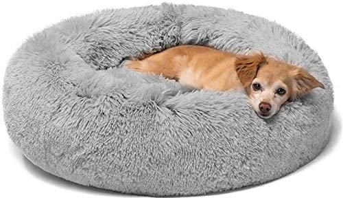 huajuan Cama Ortopédica para Perros, Cesta Lavable para Perros De Felpa con Forma De Donut, Cómodo Sofá Cama para Mascotas para Perros Grandes Golden Retriever, Pastor Alemán,D-100CM