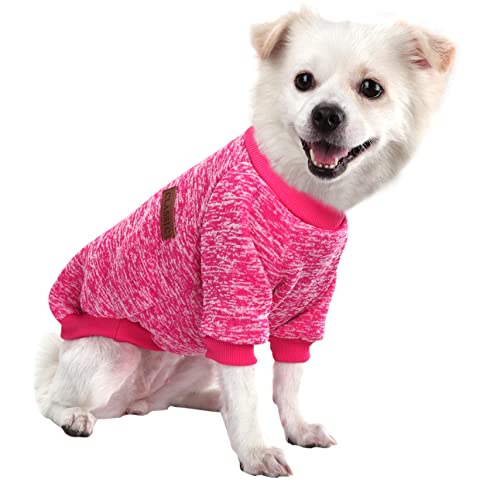 HuaLiSiJi Jersey Perro Pequeño, Ropa Perro Pequeño Jerséis para Perros, Ropa Perro Chihuahua, Sudadera Perro Elástico Suave Cómodo y Cálido para Cachorro y Perros Pequeños (X-Small, Rosso)