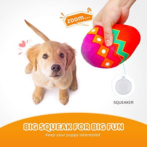 Huevos juguete para perro chirriante juguetes interactivos para ocultar y buscar juguetes de peluche para perros lindo cachorro juguete de relleno duradero para masticadores agresivos (paquete de 2)