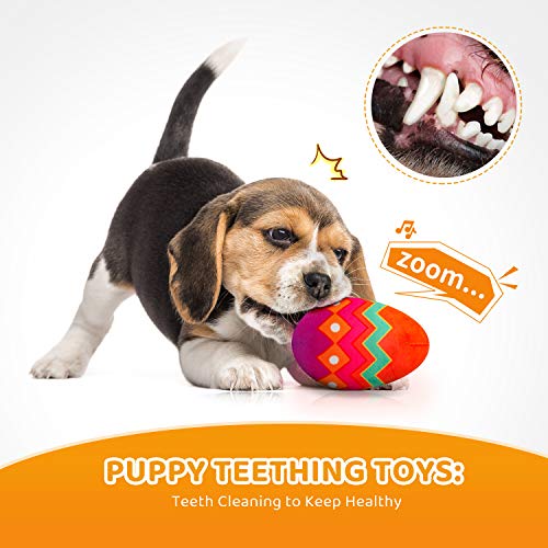 Huevos juguete para perro chirriante juguetes interactivos para ocultar y buscar juguetes de peluche para perros lindo cachorro juguete de relleno duradero para masticadores agresivos (paquete de 2)