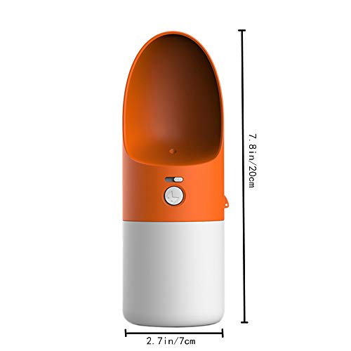 HUIHUAN Botella de Agua portátil para Perros, dispensador de Agua para Cachorros portátil a Prueba de Fugas, se Puede Utilizar para Caminar al Aire Libre, Senderismo, Viajes, Naranja