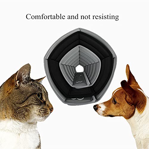 huihuijia Collar Isabelino Inflable Perros Collar Isabelino Gato Cuello para Perros Pet Cuello de protección Gato Cono Los Perros Collar Protector de 25,Black