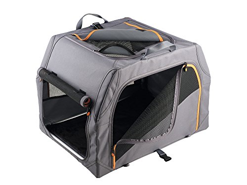 HUNTER ALU-Frame - Caja de Transporte para Perros, 76 x 50,5 x 48 cm, Color Antracita/Naranja