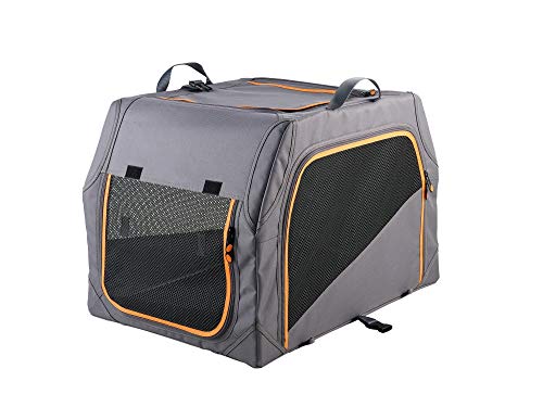 HUNTER ALU-Frame - Caja de Transporte para Perros, 76 x 50,5 x 48 cm, Color Antracita/Naranja