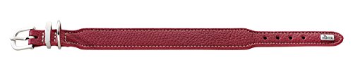 HUNTER Cannes Mini Collar para Perros Pequeños Cuero Napa Suave Noble Elegante 37 (XS-S), Borgoña