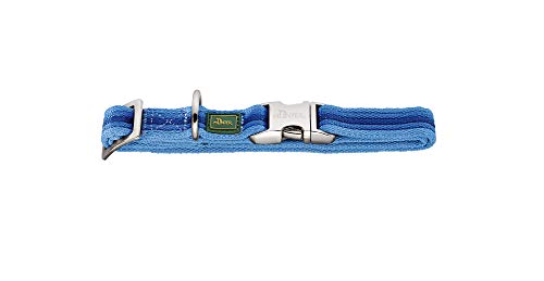 HUNTER Davao ALU-Strong Collar para Perros Nylon Cierre de Aluminio Rayas L Azul