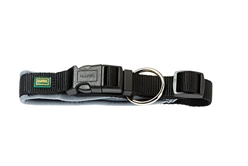 HUNTER Vario Plus - Collar de Neopreno, 45-50 cm, 25 mm, Negro/Gris