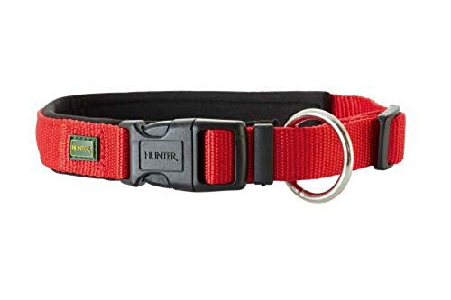 HUNTER Vario Plus - Collar de Neopreno, 45-50 cm, 25 mm, Rojo/Negro