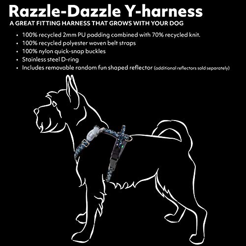 Hurtta Razzle-Dazzle - Arnés acolchado para perro (100% poliéster reciclado, 55-65 cm), color negro