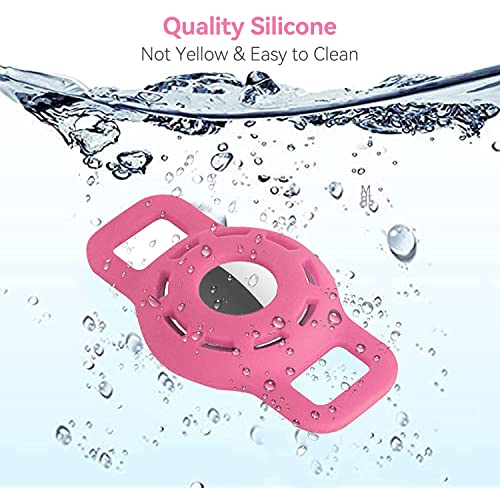 HWTONG Collar Gato GPS Airtag Perro para Funda Protectora, Silicona Airtag para Mascotas Adecuado para Collar GPS Perros Localizador AntipéRdida (Rosa)