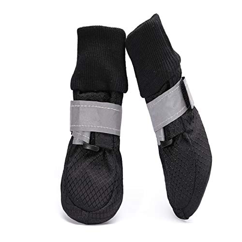 HXKJ Zapatos Grandes para Perros, Botas de Lluvia Reflectantes para Perros, Zapatos cálidos para Caminar para Perros de Primavera y otoño XXL