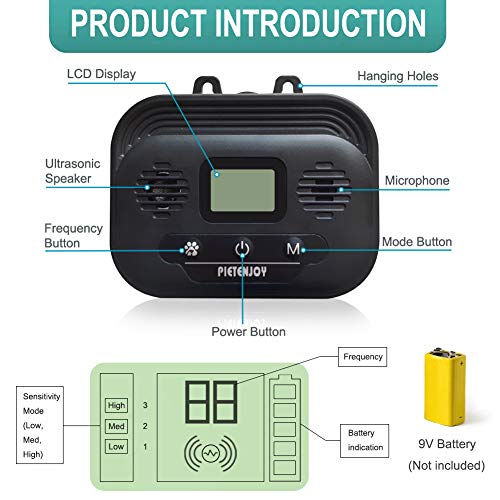 HXWEB PET Dispositivos Antiladridos de Perros, Inhibidor de Ladridos Sónico a Prueba de Agua para Exterior, Artículos de Entrenamiento de Ladrido Perros Seguro y Humano