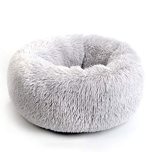 HYFDGV Sofá de Perro Ovalada CóModa Y Lavable Colchon Perro, Perro Cama CáLido para Invierno Cesta Perros,Cama Mascota,Gray,40 * 40 * 10cm