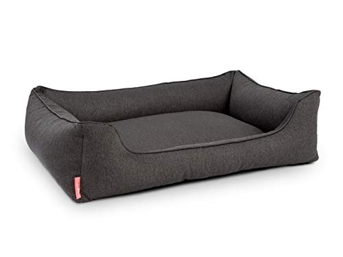 Hyggins Cama para perros Dreamer Plus, ortopédica, funda extraíble y lavable, suelo impermeable (S 60 x 44 cm, gris oscuro)