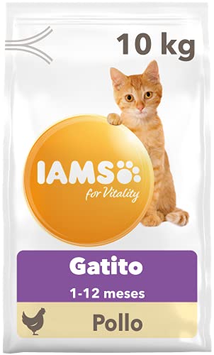 IAMS for Vitality Alimento seco para gatitos con pollo fresco (1-12 meses), 10 kg