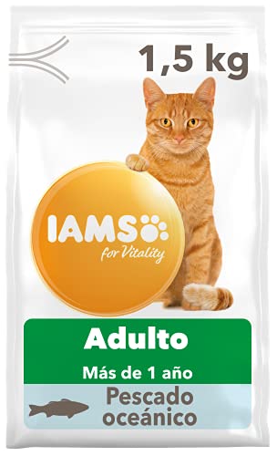 IAMS for Vitality Alimento seco para gatos adultos con pescado oceánico (1-6 años), 1,5 kg