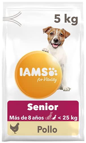 IAMS for Vitality Alimento seco para perros de edad avanzada (más de 8 años) de raza pequeña y mediana con pollo fresco, 5 kg