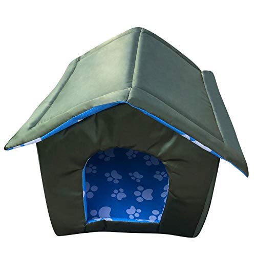 iBoosila - Caseta para gatos con calefacción, para exteriores, impermeable, plegable, protección para necesidades de invierno, caseta para gatos silvestres, resistente a la intemperie (M/S/L)