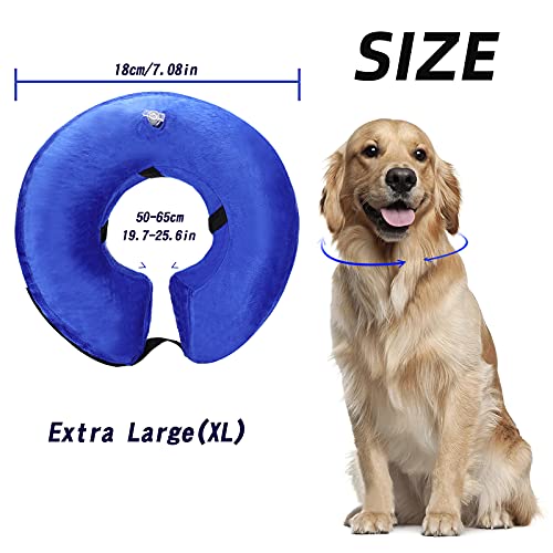 icyant Collar de Recuperación Inflable para Perros, XL Collar de Recuperación para Mascotas, Collar de Protección Ajustable para Curar Heridas para Perros Grandes y Gatos