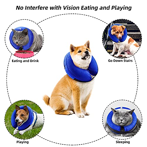 icyant Collar de Recuperación Inflable para Perros, XL Collar de Recuperación para Mascotas, Collar de Protección Ajustable para Curar Heridas para Perros Grandes y Gatos