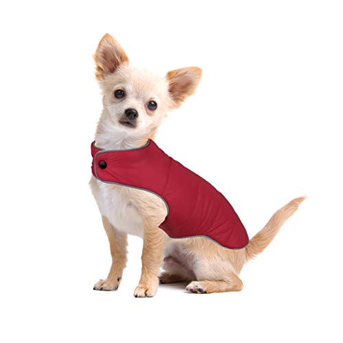 Idepet Abrigo de Invierno para Perros, Impermeable cálido Chaqueta para Perros Rayas Reflectantes Perros Chaleco Ropa Forro Polar Ropa para Gatos