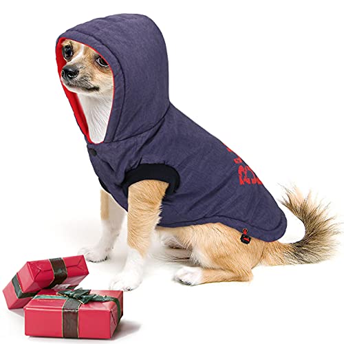 Idepet Abrigo Impermeable para Perros, Chaqueta cálida de Invierno para Mascotas, Chaleco, Algodón para Exteriores, Sudadera con Capucha para Perros, Ropa para Perros pequeños, medianos, Gatos