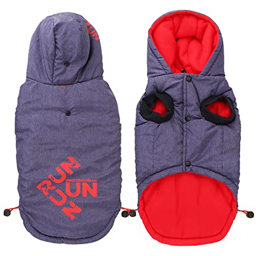 Idepet Abrigo Impermeable para Perros, Chaqueta cálida de Invierno para Mascotas, Chaleco, Algodón para Exteriores, Sudadera con Capucha para Perros, Ropa para Perros pequeños, medianos, Gatos