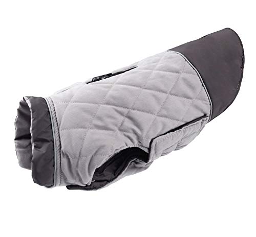 Idepet Abrigo para Perro A Prueba De Viento Chaqueta Cálida De Invierno, Ropa para Perros con Traje De Nieve Anti-Nieve para Perros Pequeños Medianos Grandes con Agujero De Arnés Azul Rosa Gris