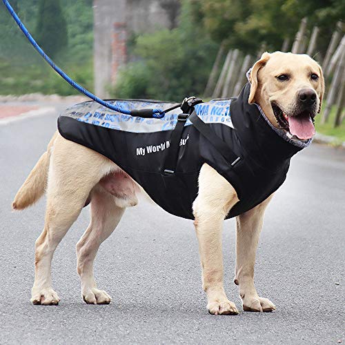 Idepet Abrigo para Perros Chaqueta cálida, Traje de Nieve Reflectante para Mascotas Deportes al Aire Libre Ropa Impermeable para Perros Chaleco para Perros Mediano Grande con Orificio para el arnés