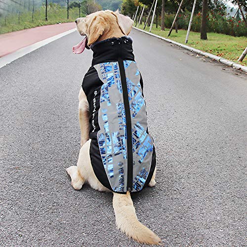 Idepet Abrigo para Perros Chaqueta cálida, Traje de Nieve Reflectante para Mascotas Deportes al Aire Libre Ropa Impermeable para Perros Chaleco para Perros Mediano Grande con Orificio para el arnés