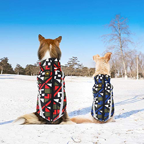 Idepet Chaqueta para Perros, Abrigos para Perros cálidos Chaquetas para Perros pequeñas, Medianas y Grandes Chaleco para Nieve a Prueba de Viento Ropa para Perros Traje con Orificio para arnés