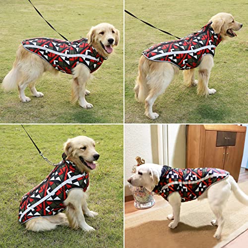 Idepet Chaqueta para Perros, Abrigos para Perros cálidos Chaquetas para Perros pequeñas, Medianas y Grandes Chaleco para Nieve a Prueba de Viento Ropa para Perros Traje con Orificio para arnés