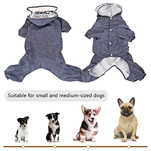 Idepet Chubasquero para Perros con Capucha, Impermeable Chaqueta Abrigo para Perros Ligero Exteriores Poncho para Lluvia Mono con Orificio para el Arnés (XXXL, Azul)