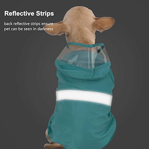 Idepet Chubasquero para Perros Impermeable Impermeable para Perros Impermeable, para Cachorros con Capucha y Orificio para el arnés, para Perros pequeños medianos