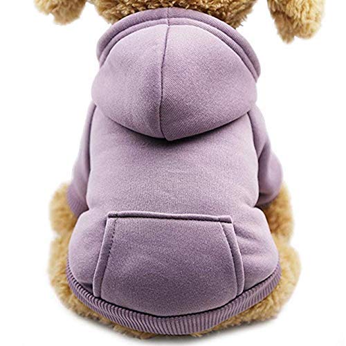 Idepet Perro Gato Sudadera con Capucha Mascota Cálido Abrigo de Invierno Ropa de algodón para Perros con Bolsillo Exterior para Perros pequeños