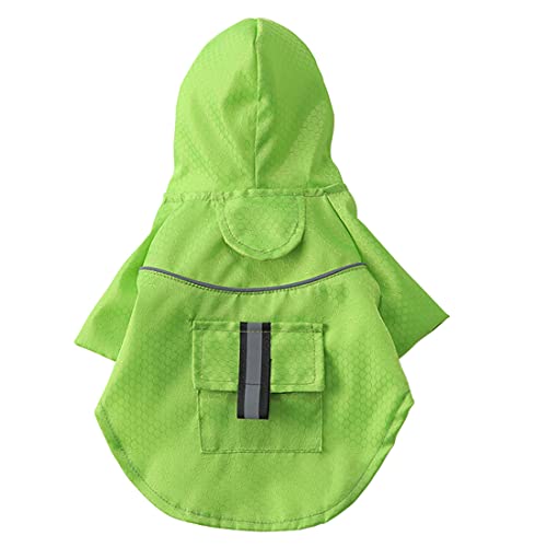 Idepet Sudadera con Capucha Impermeable para Perros, Chaqueta de Lluvia Ligera para Mascotas Poncho de Lluvia para Perros con Tira Reflectante para Perros pequeños, medianos, Cachorros, Gatos