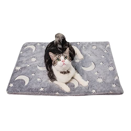 ikasus Manta para perros de 40 x 50 cm, lavable, cuadrada, cama para mascotas, cama para gatos para perros pequeños y medianos y gatos, de felpa corta brillante, color gris