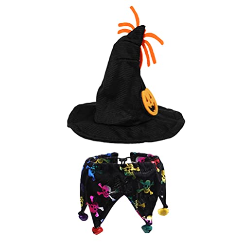 IMIKEYA 1 Juego de Disfraces de Halloween para Mascotas Sombrero de Mago de Calabaza para Perros Divertidos Trajes Decorativos de Halloween Tocado para Gatos Gatitos Cachorros Y Perros