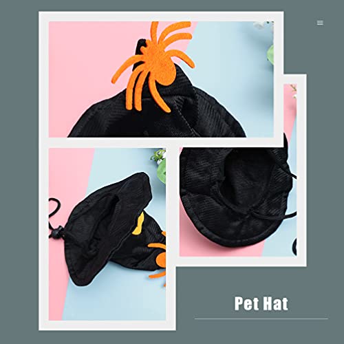 IMIKEYA 1 Juego de Disfraces de Halloween para Mascotas Sombrero de Mago de Calabaza para Perros Divertidos Trajes Decorativos de Halloween Tocado para Gatos Gatitos Cachorros Y Perros