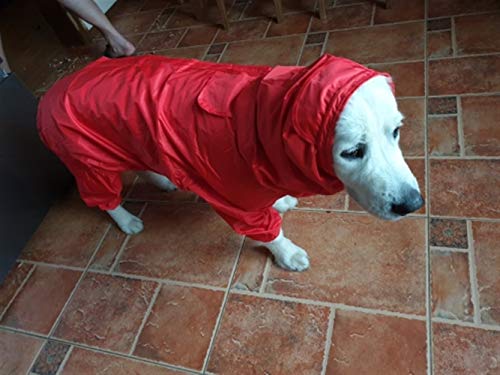 Impermeable Grande for Perros Ropa Impermeable Mono de Lluvia for Perros Grandes medianos pequeños Golden Retriever Abrigo de Ropa for Mascotas al Aire Libre Ligero (Color : Red, Size : 30)